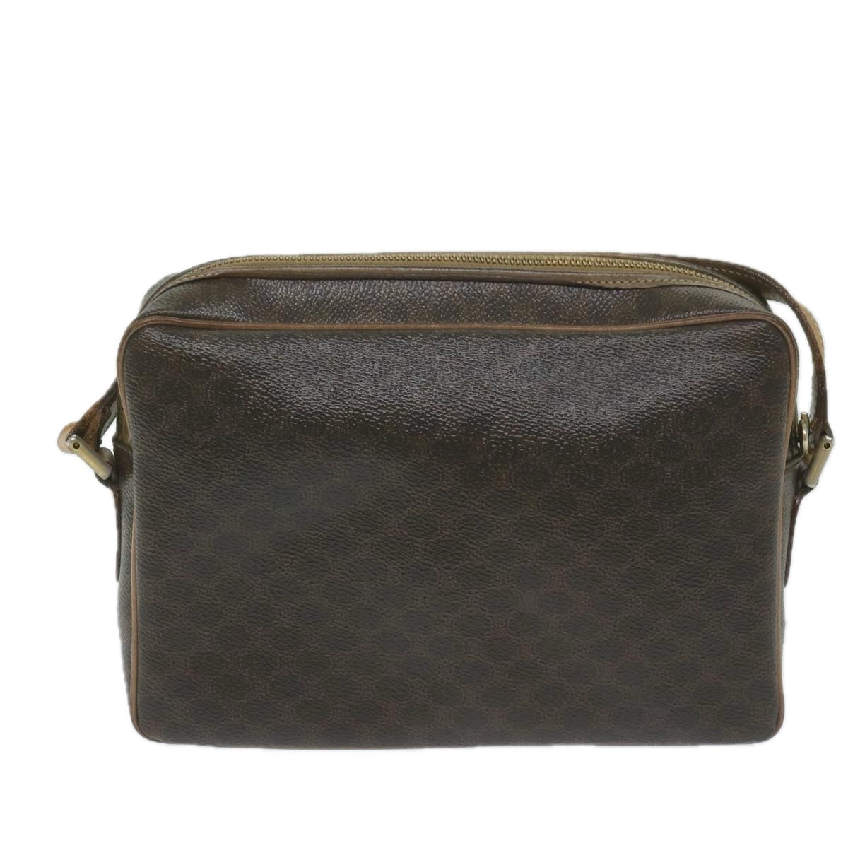Luxury CELINE Macadam Canvas Shoulder Bag PVC Leather Brown  11391