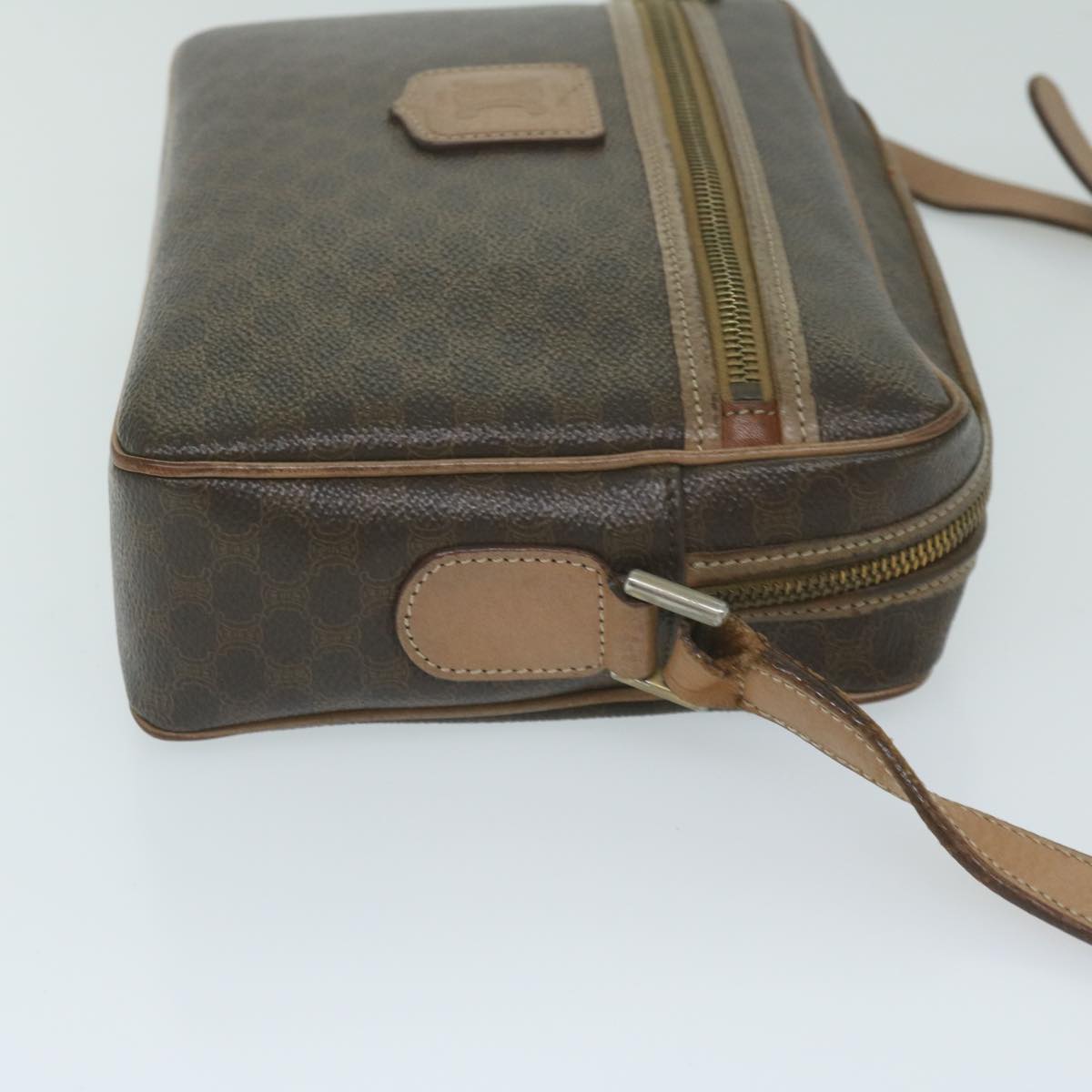 Luxury CELINE Macadam Canvas Shoulder Bag PVC Leather Brown  11391