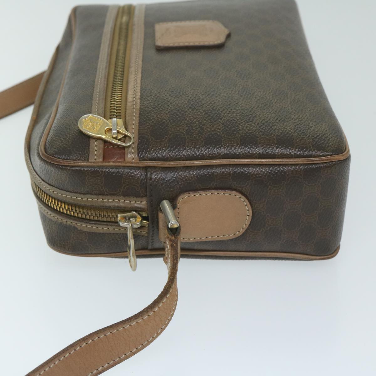 Luxury CELINE Macadam Canvas Shoulder Bag PVC Leather Brown  11391