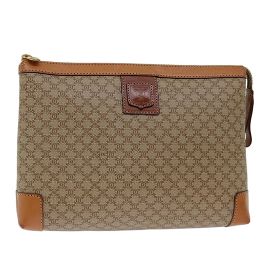 Luxury CELINE Macadam Canvas Clutch Bag Beige  13268