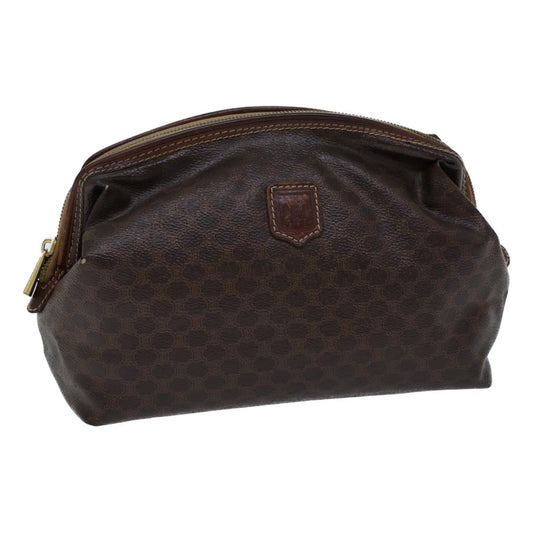 Luxury CELINE Macadam Canvas Pouch PVC Brown  13796