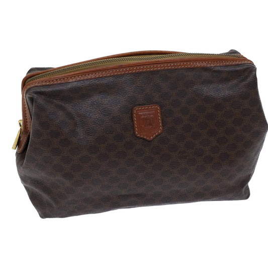 Luxury CELINE Macadam Canvas Pouch PVC Brown  13797