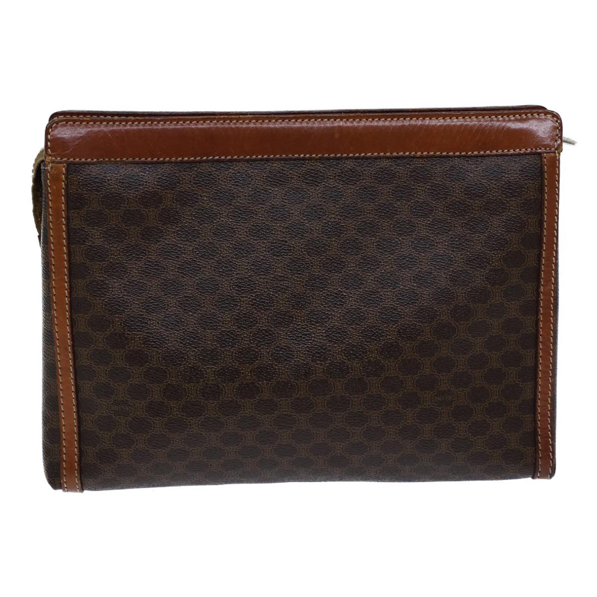 Luxury CELINE Macadam Canvas Clutch Bag PVC Brown  13810