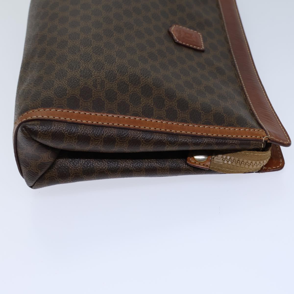 Luxury CELINE Macadam Canvas Clutch Bag PVC Brown  13810