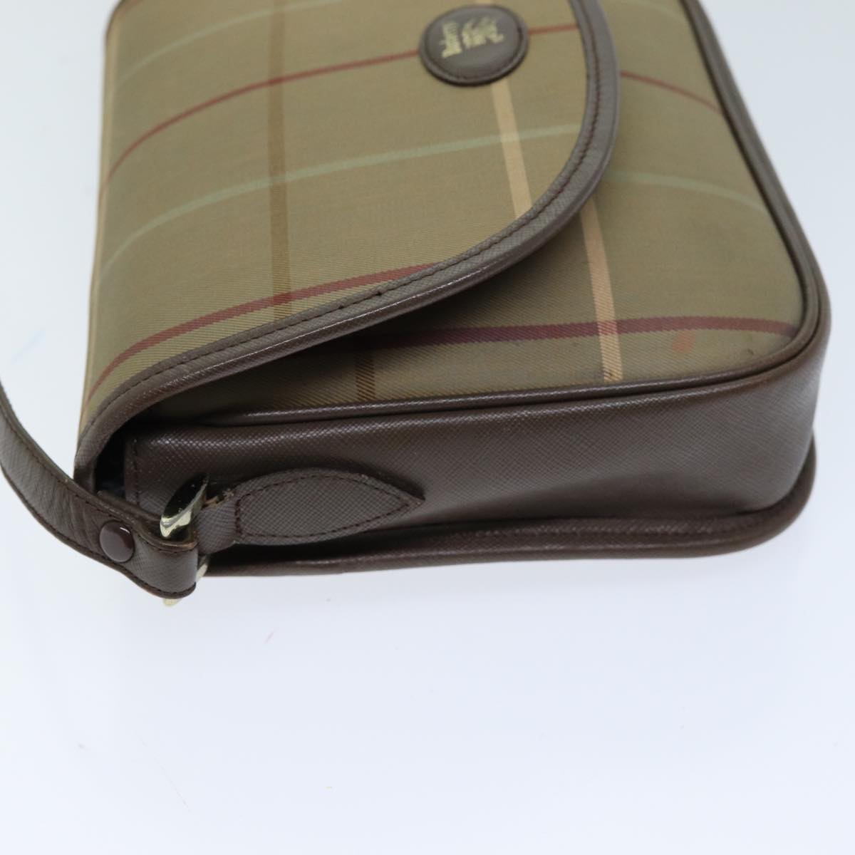 BURBERRYSs Nova Check Shoulder Bag Canvas Beige Auth bs14432