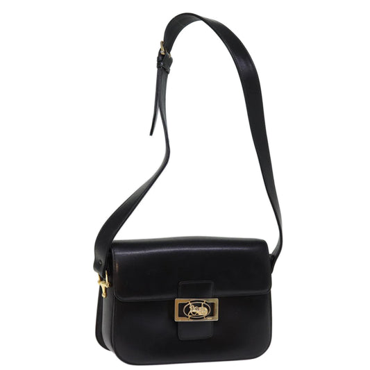 Luxury CELINE Horse Carriage Shoulder Bag Leather Black  14459