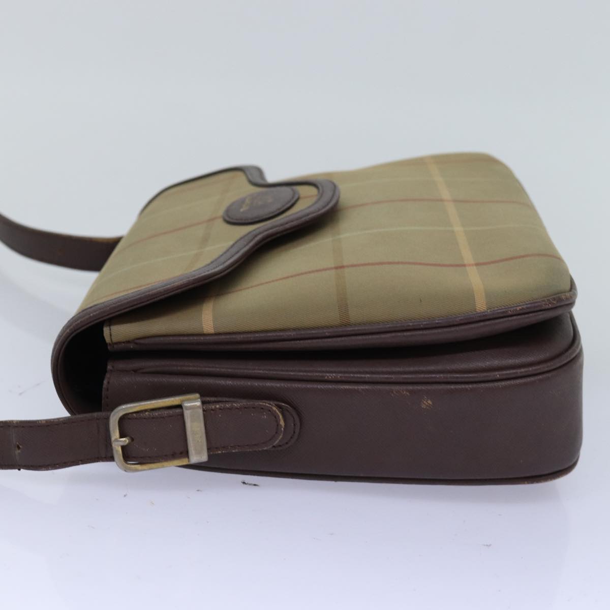 BURBERRYSs Nova Check Shoulder Bag Canvas Beige Auth bs14715