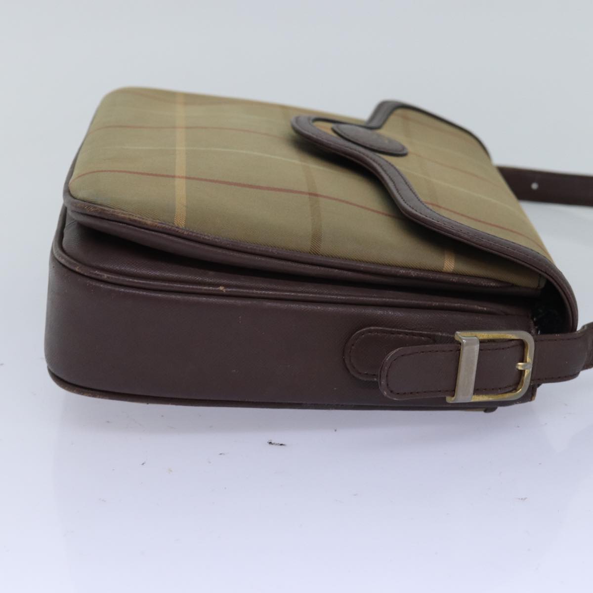BURBERRYSs Nova Check Shoulder Bag Canvas Beige Auth bs14715
