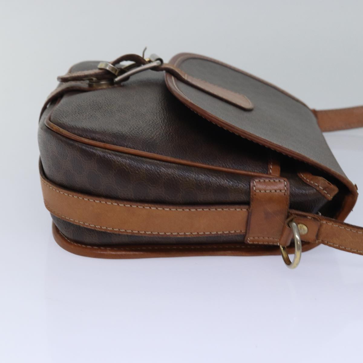 Luxury CELINE Macadam Canvas Shoulder Bag PVC Leather Brown  15468