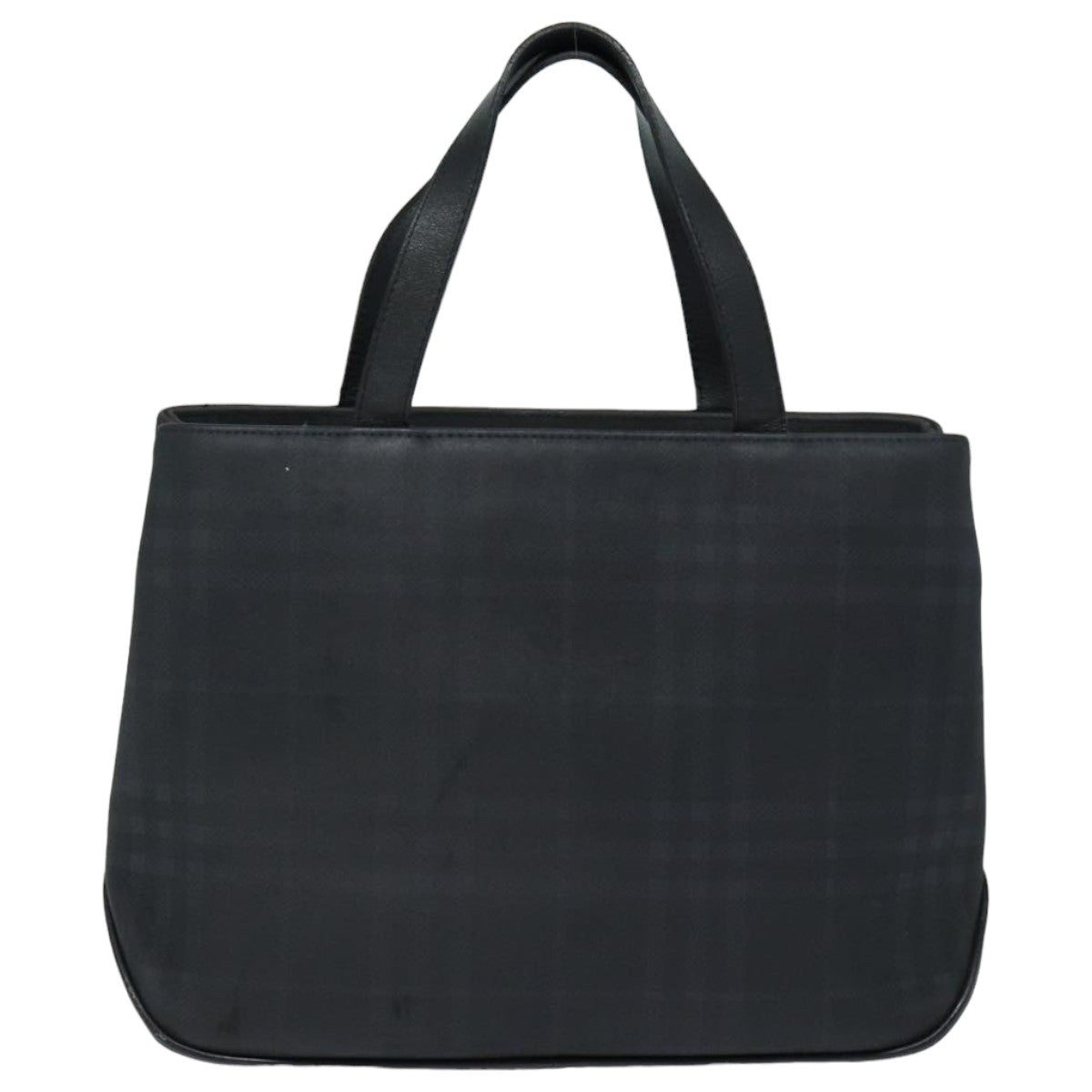 Burberry Nova Check Hand Bag Canvas Black Auth bs16015