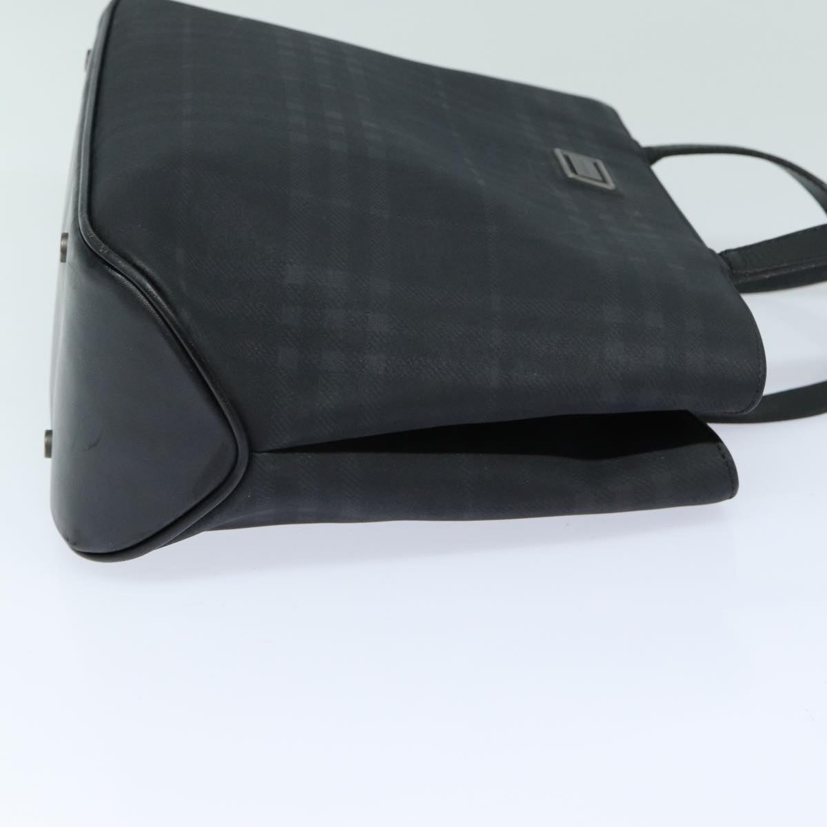 Burberry Nova Check Hand Bag Canvas Black Auth bs16015