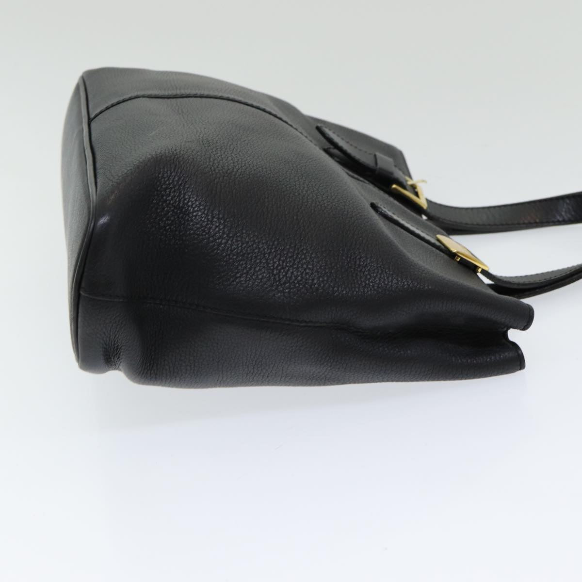 BurberrySs Hand Bag Leather Black Auth bs16614
