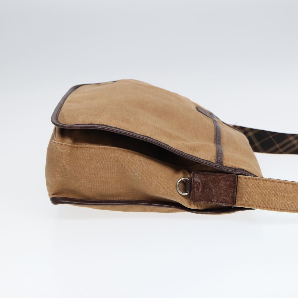Burberry Shoulder Bag Canvas Beige Auth bs16675