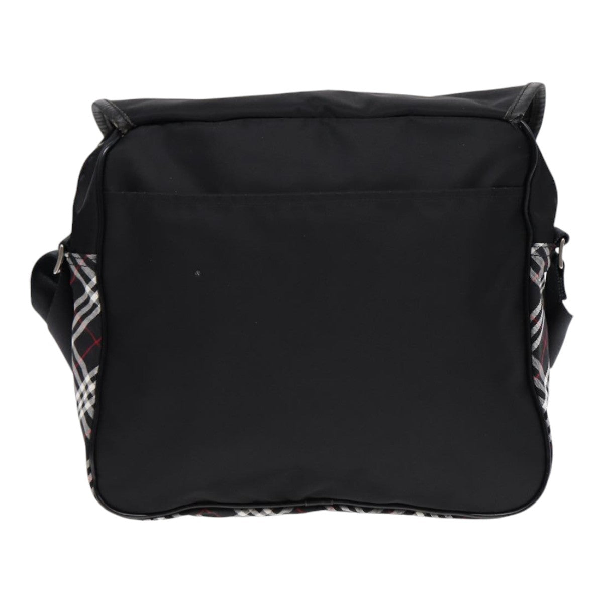 Burberry Nova Check Black label Shoulder Bag Nylon Black Silver Auth bs17031