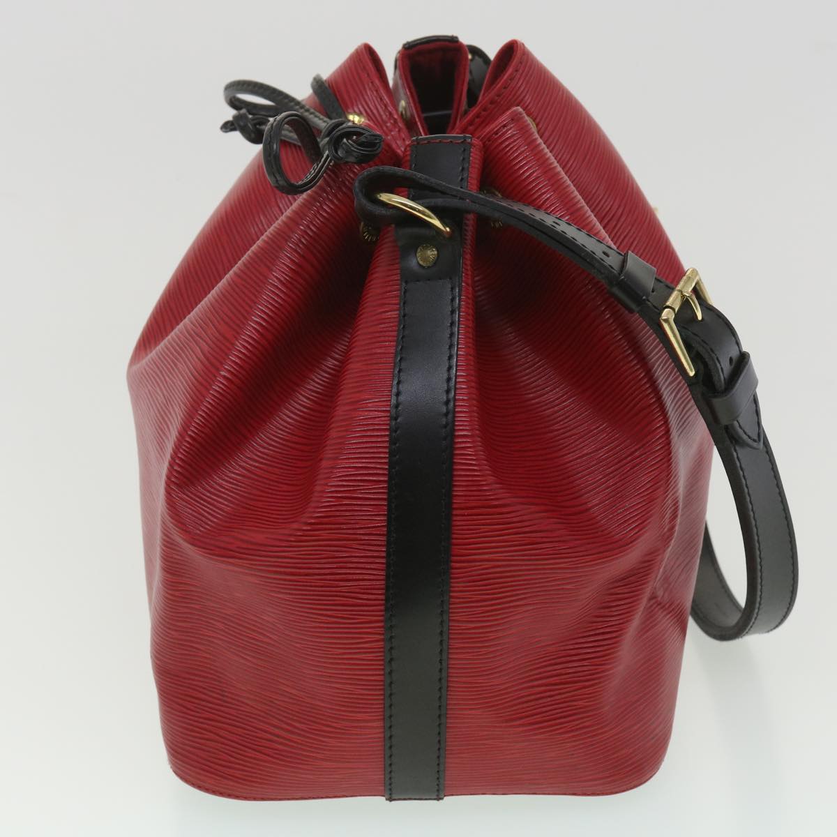 LOUIS VUITTON Epi Petit Noe Shoulder Bag bicolor Black Red M44172 LV  bs3388