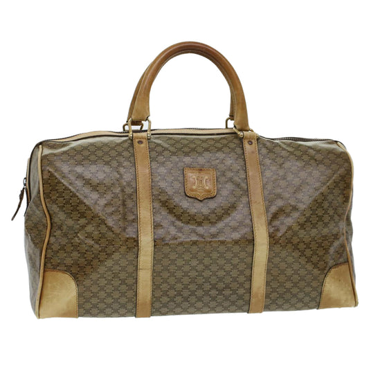 Luxury CELINE Macadam Canvas Boston Bag Beige  5458