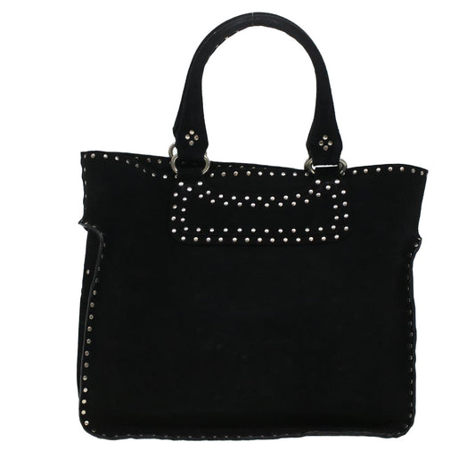 Luxury CELINE Hand Bag Suede Black  6034