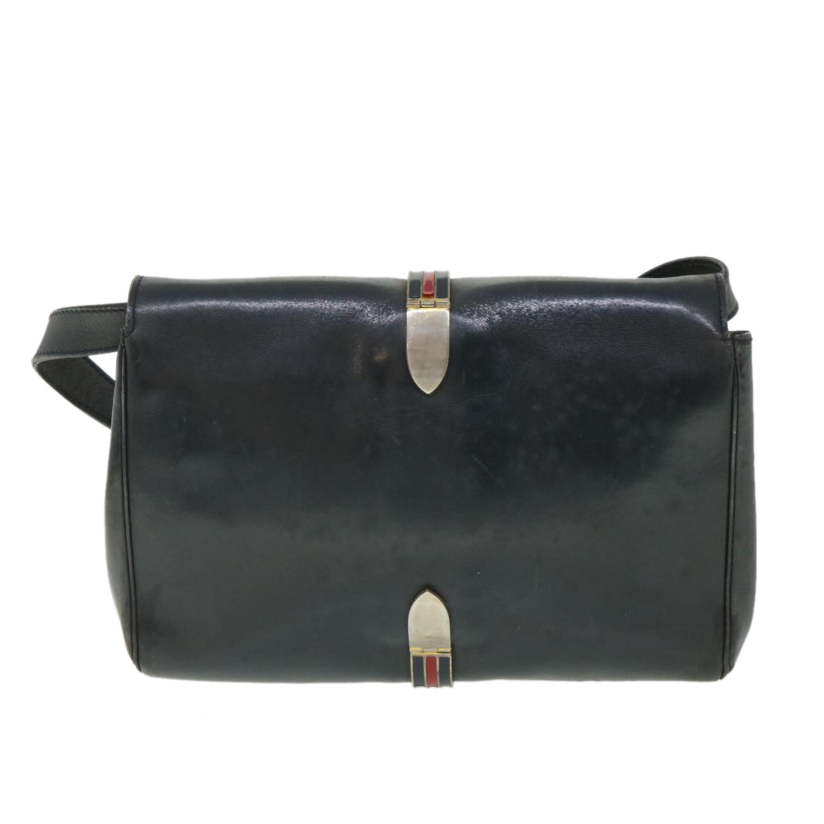 Luxury CELINE Horse Carriage Shoulder Bag Leather Navy  8618