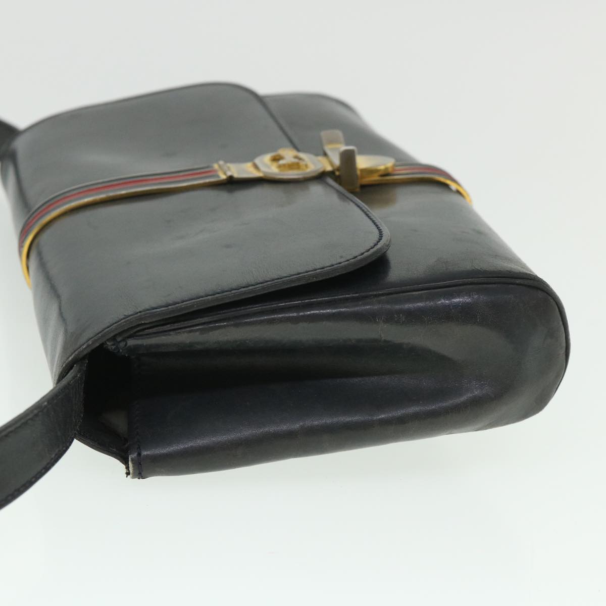 Luxury CELINE Horse Carriage Shoulder Bag Leather Navy  8618