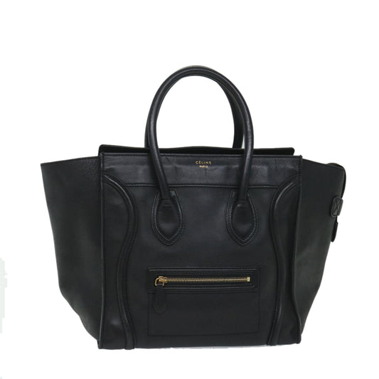Luxury CELINE Luggage Tote Bag Leather Black  9159
