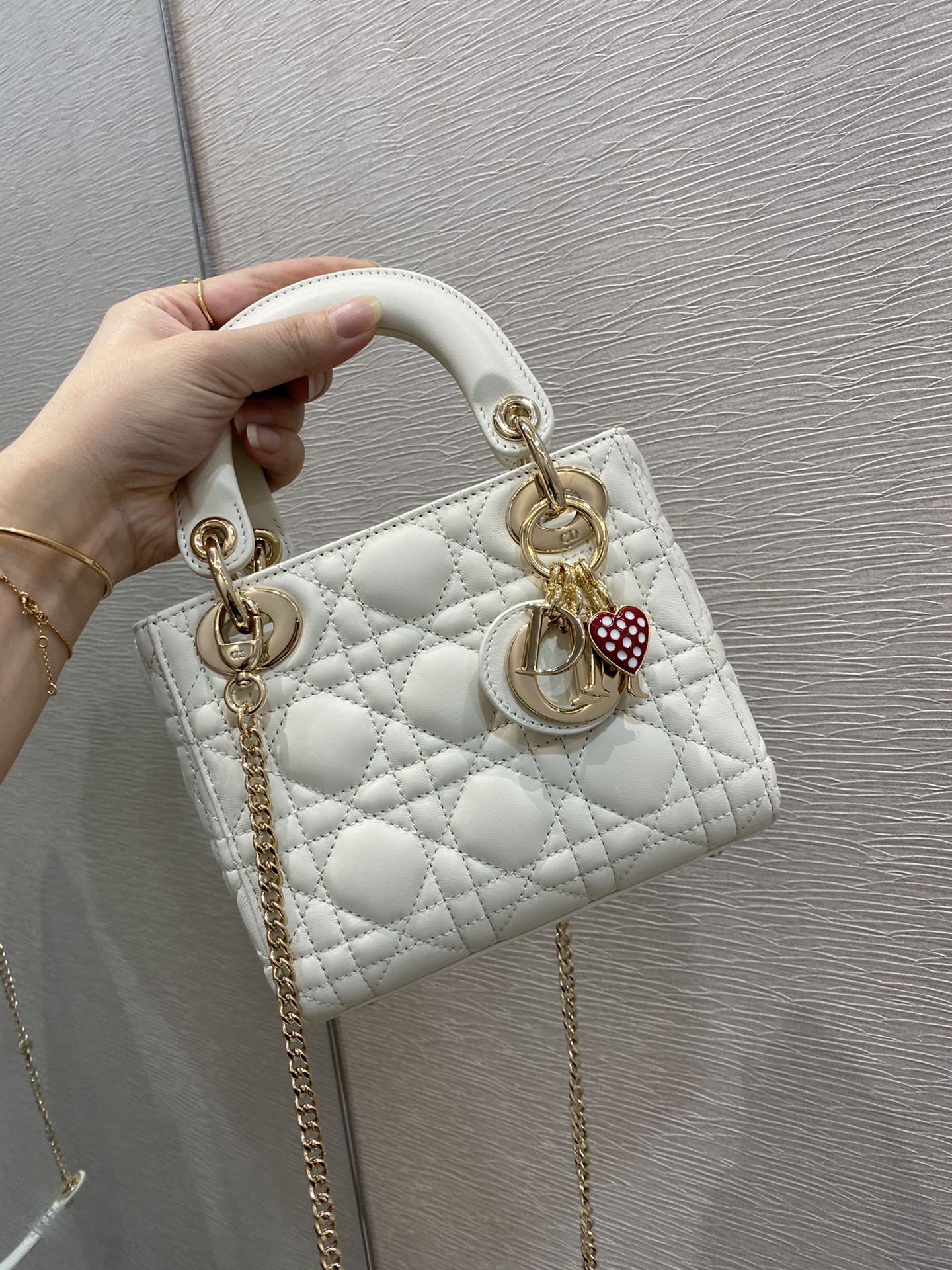 Top Quality Mini Lady Bag White For Women 6.5in/17cm CD M0505SLOI