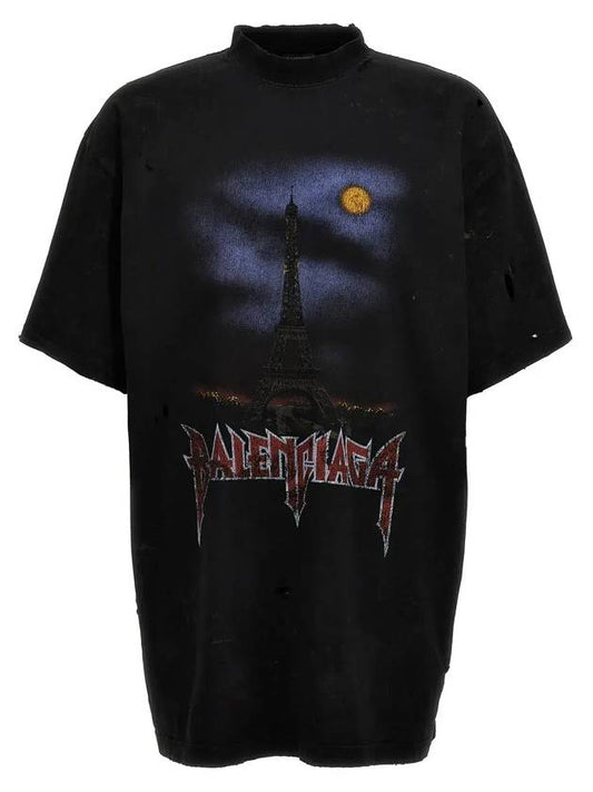 Luxury Balenciaga Trending 2025 Oversized Short Sleeve T-Shirt Washed Black