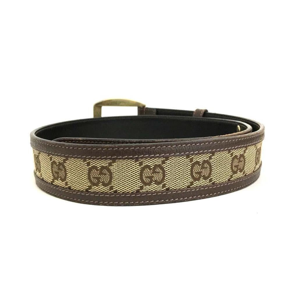 brown Guccissima leather belt with a gold G buckle