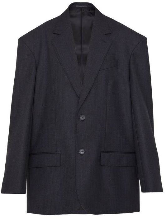 Luxury Balenciaga Trending 2025 Pinstripe Wool Blazer Jacket Black
