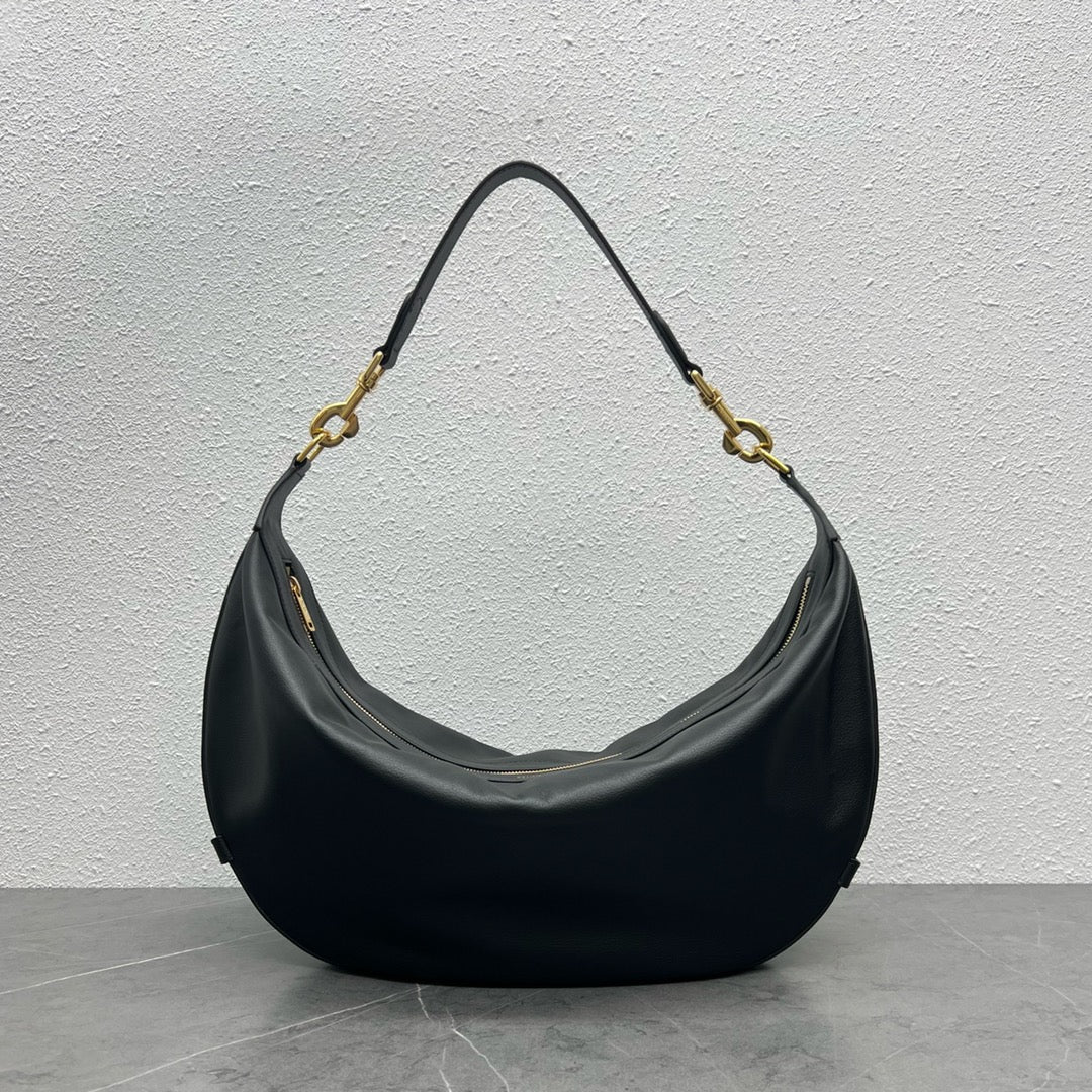 Top Quality MeTop Qualityum Leandre Bag In Supple Black For Women 14in/35cm 197263DV7.38NO