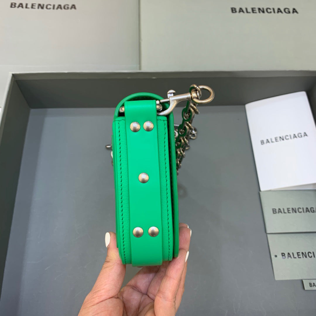 Top Quality Bondage Wallet With Chain Green, For Women,  Bags 8in/20cm