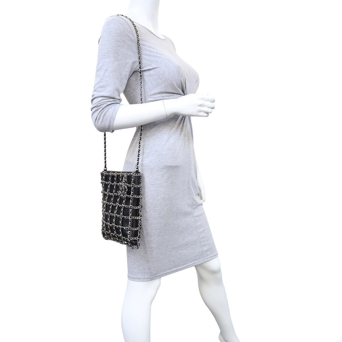 Chanel Lambskin Chain Net Shoulder Bag