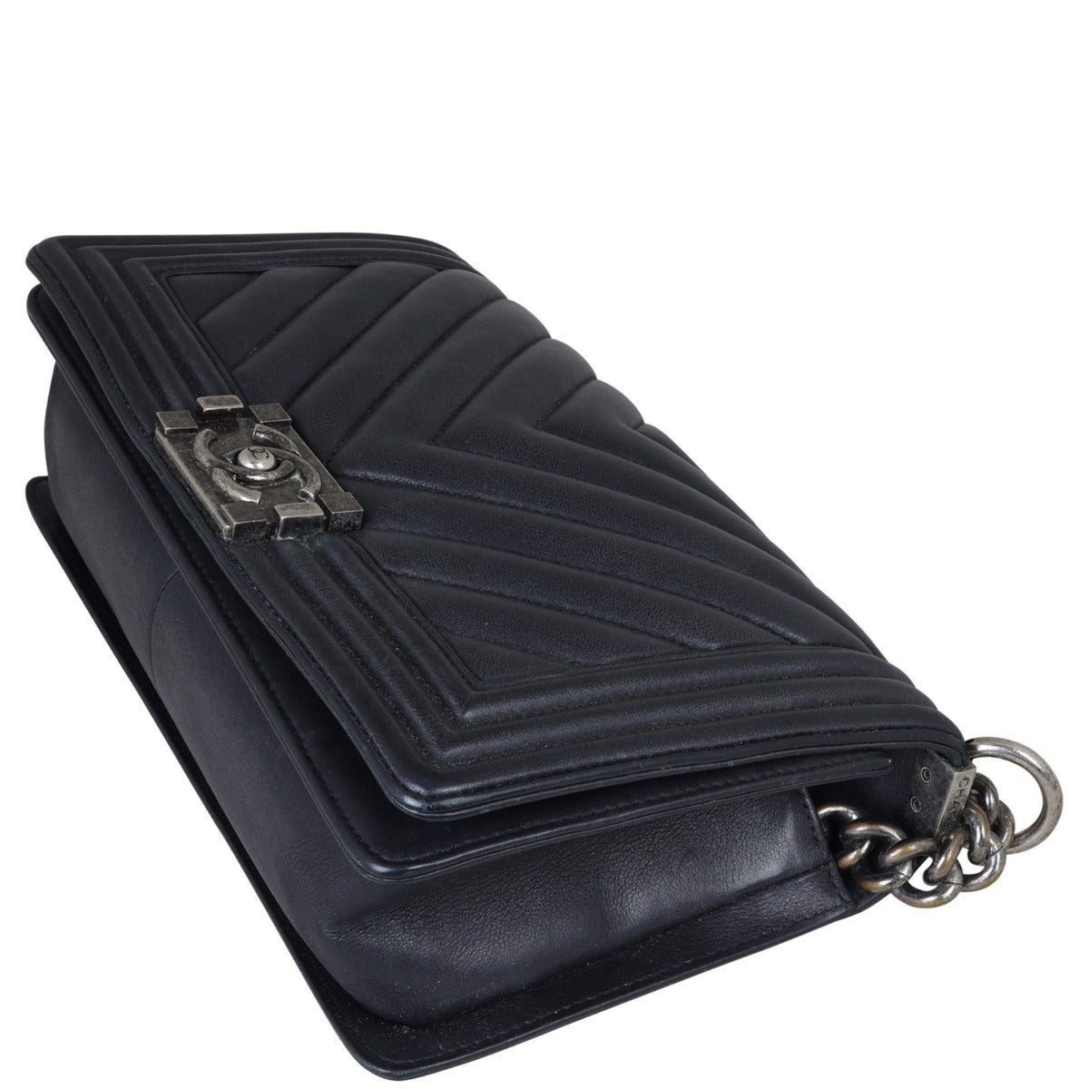 Chanel Boy Chevron Old Medium | Black
