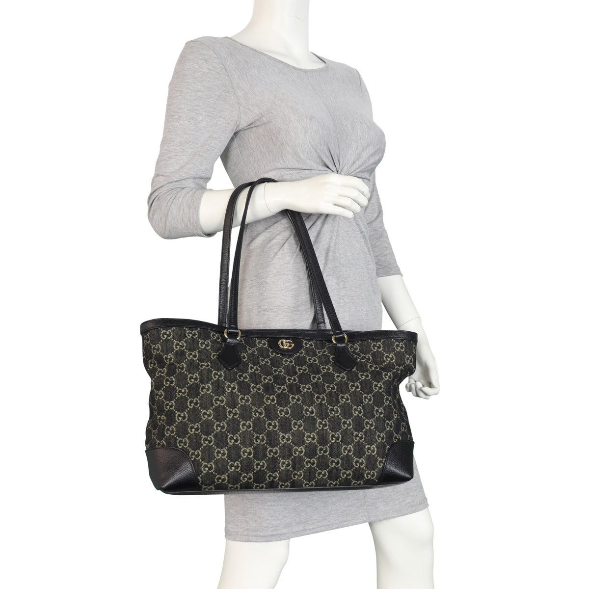 Gucci GG Denim Ophidia Tote Small