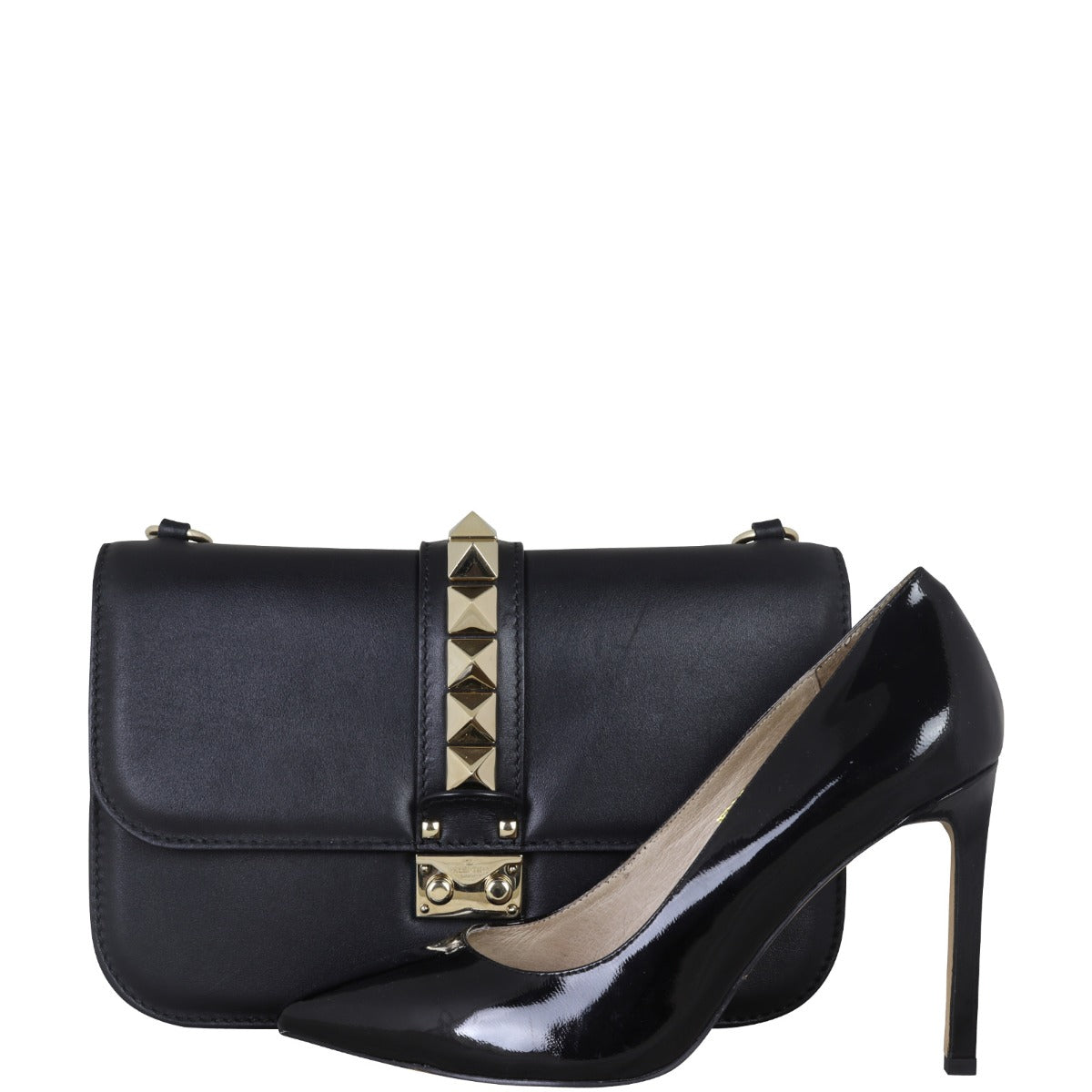 Valentino Glam Lock Medium Shoulder Bag
