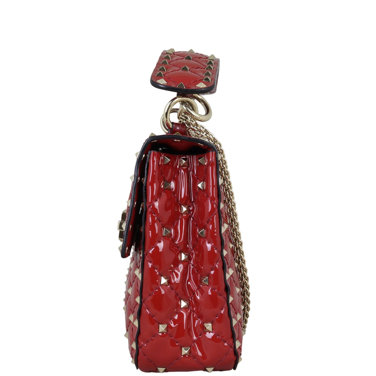 Valentino Rockstud Spike Medium Shoulder Bag Patent