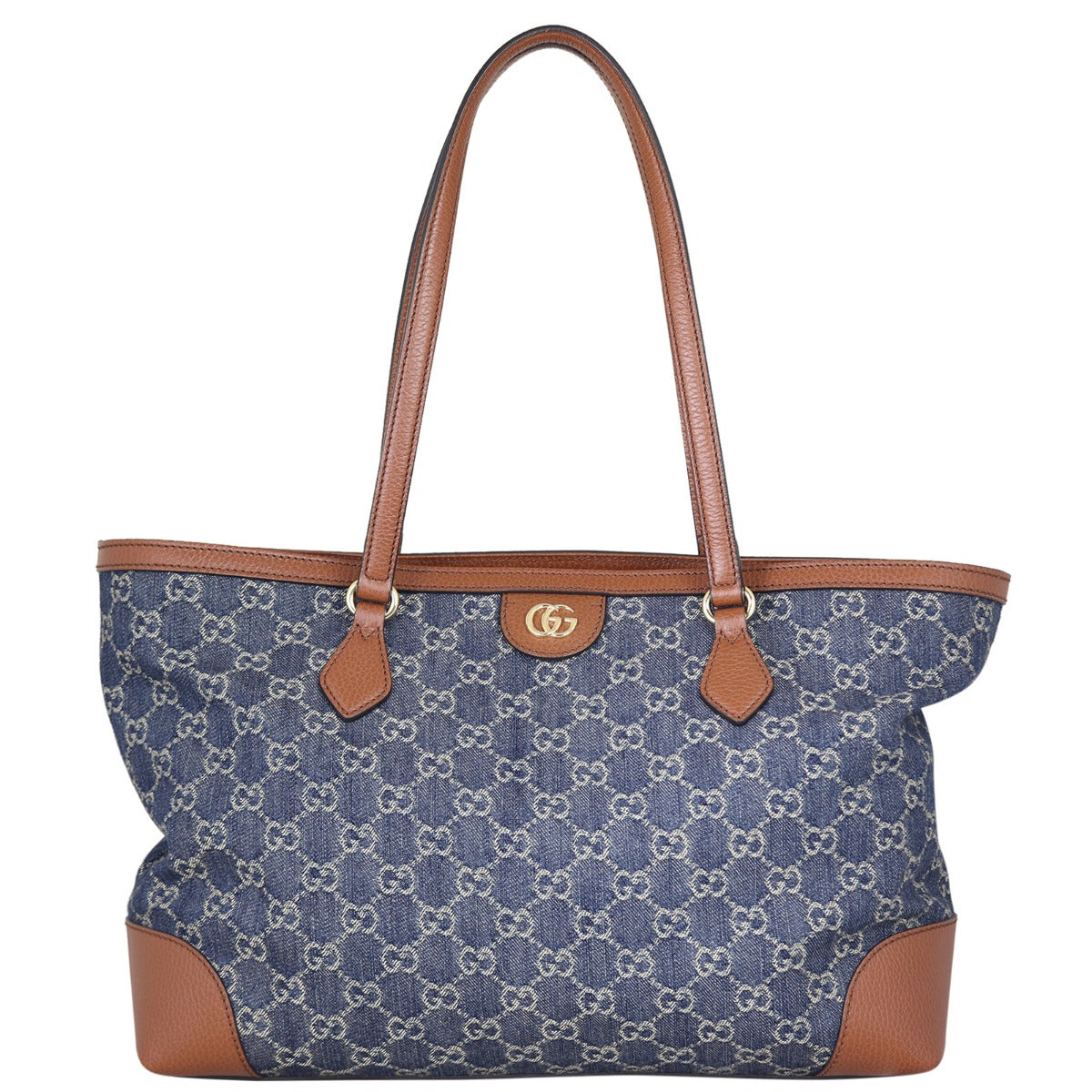 Gucci GG Denim Ophidia Tote Medium
