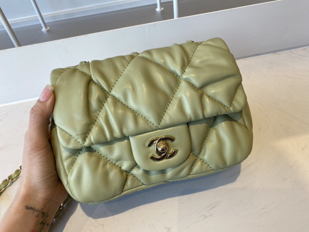 CHLSmall Top Qualityap Bag Gold Hardware Green For Women Handbags, Shoulder Bags 7.5in/19cm AS2232