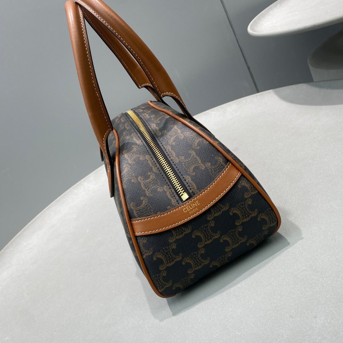 Top Quality MeTop Qualityum Teckel In Triomphe Canvas Brown For Women 12in/31cm 