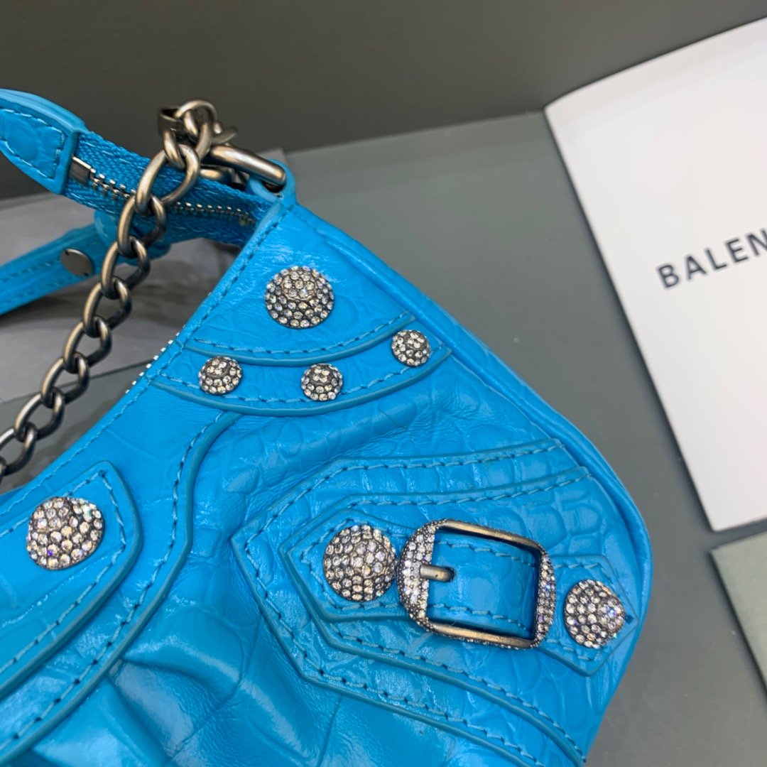 Top Quality Le Cagole Mini Bag With Chain Blue, For Women,  Bags 8.2in/21cm 69581423EJY4624