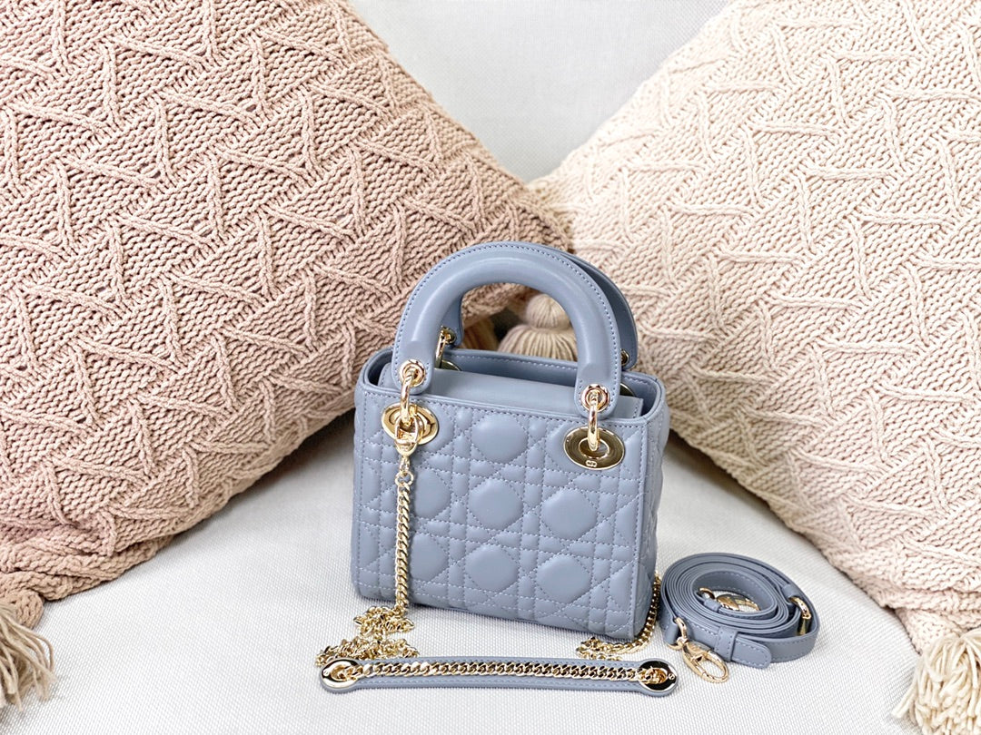 Top Quality Mini Lady Bag Blue For Women 6.5in/17cm CD M0505SLOI
