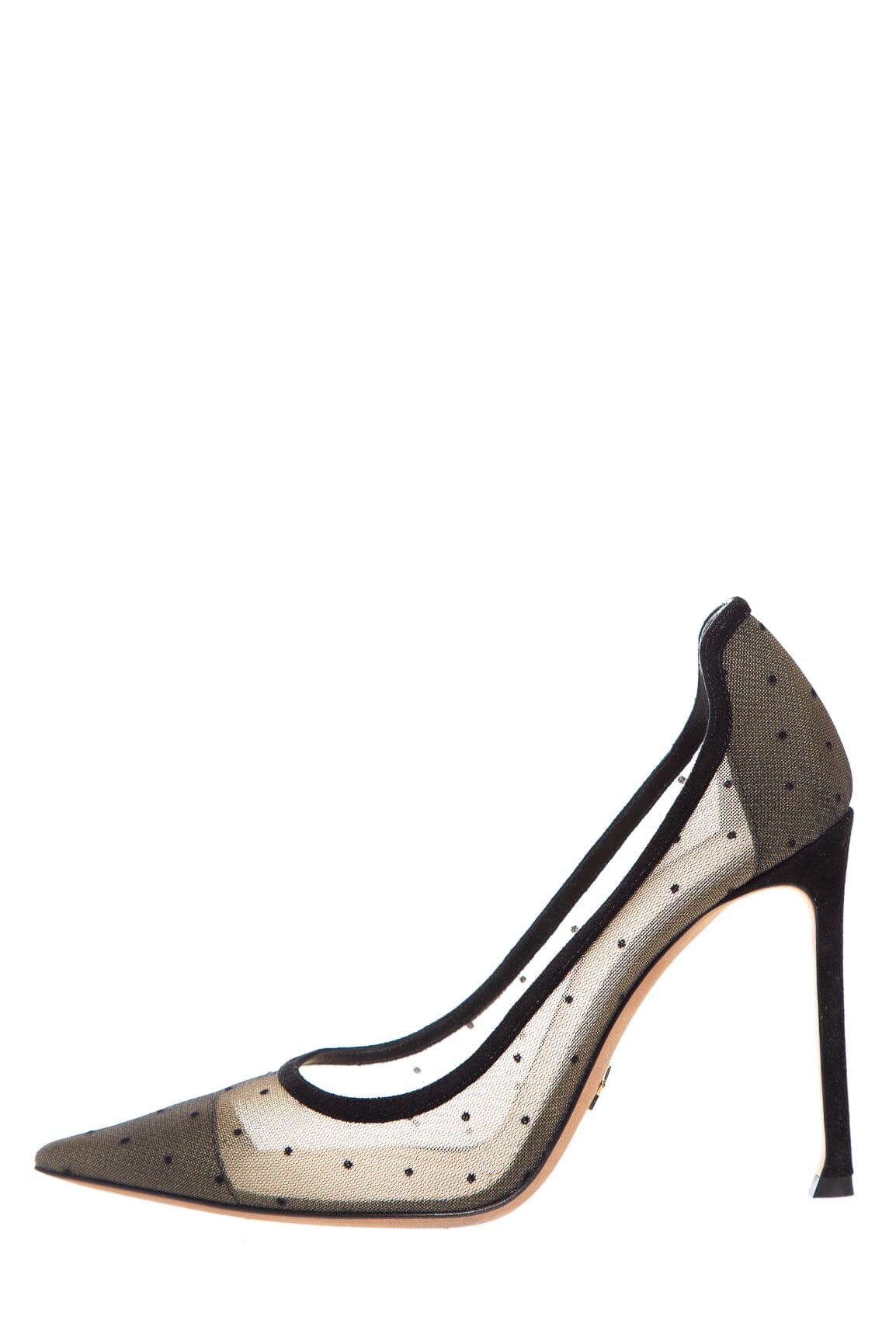 Christian Dior Black and Nude Velvet Polka Dot Heels SZ 38
