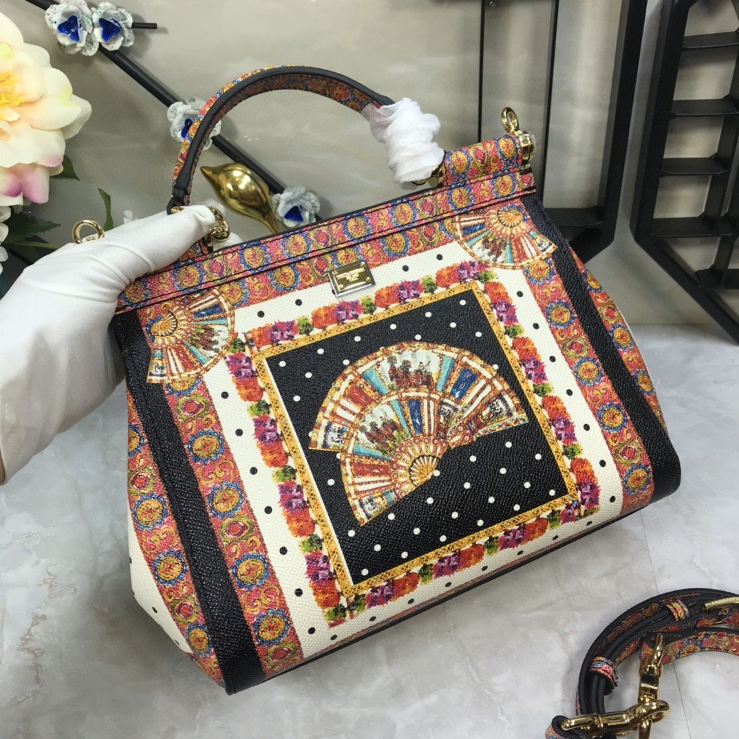 Top Quality 90s Sicily Bag With Logo Print Multicolor For Women 10.2in/26cm Top Quality