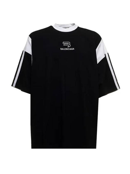 Luxury Balenciaga Trending 2025 Sporty B Boxy Fit Short Sleeve T-shirt Black