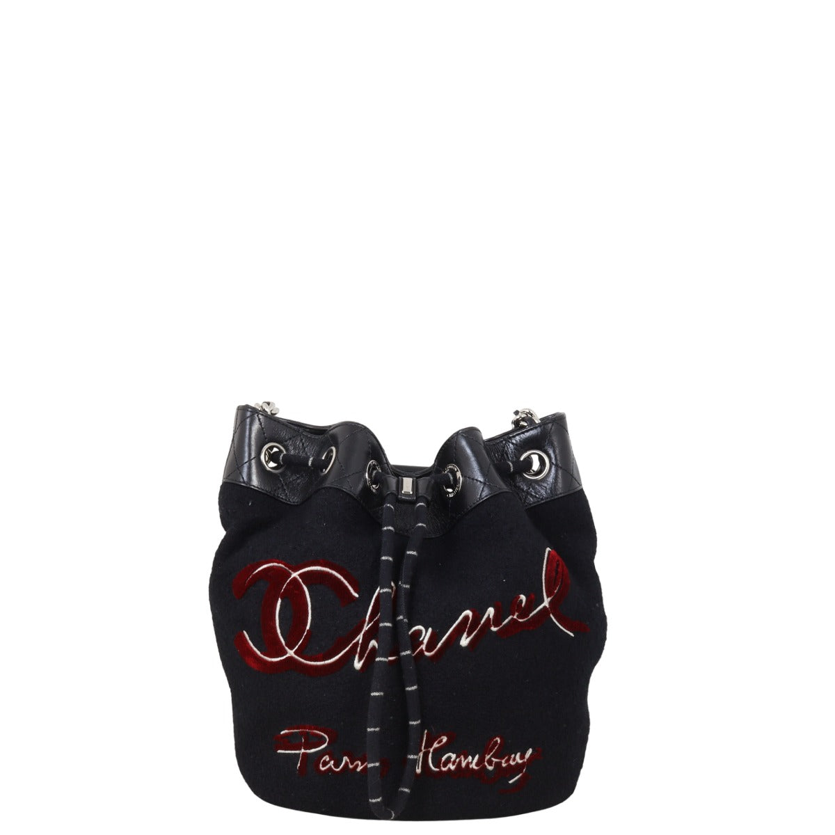 Chanel Paris-Hamburg Drawstring Wool Bucket Bag