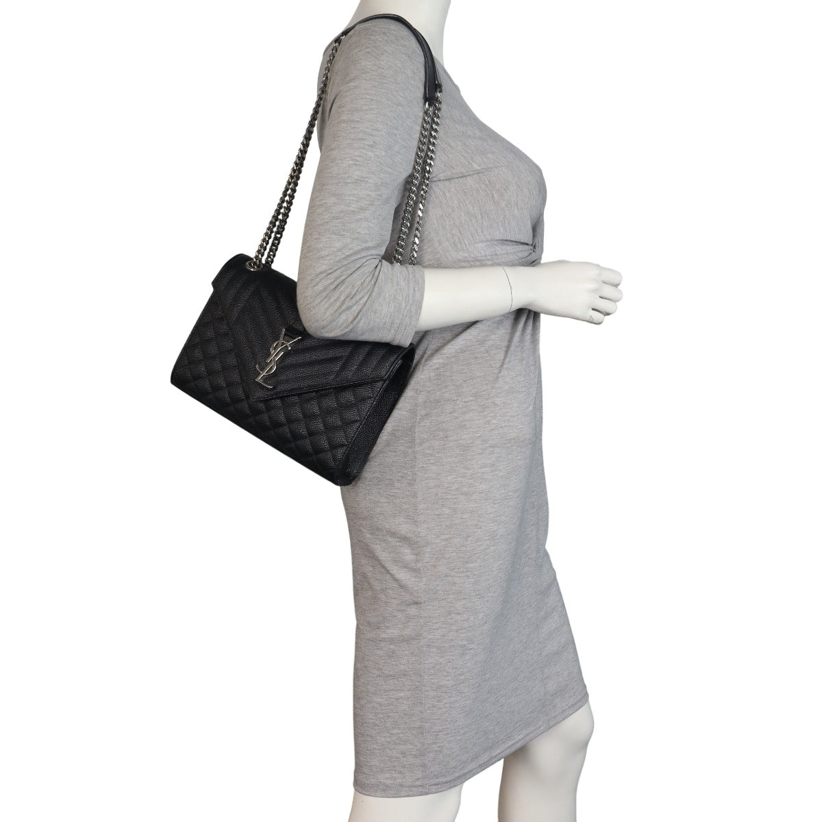 Saint Laurent Monogram Mix Matelasse Envelope Chain Bag Medium