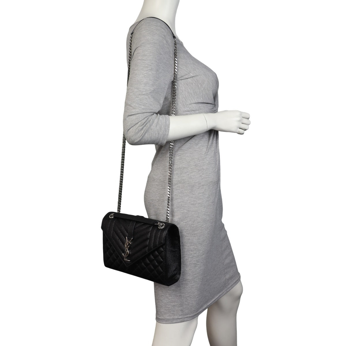 Saint Laurent Monogram Mix Matelasse Envelope Chain Bag Medium