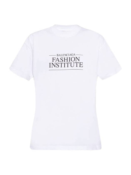 Luxury Balenciaga Trending 2025 Fashion Institute Medium Fit Short Sleeve T-Shirt White