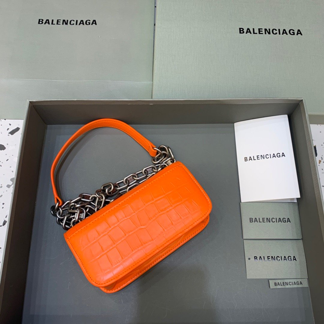 Top Quality Gossip Small On Chain Shoulder Bag Orange, For Women,  Bags 7.4in/19cm