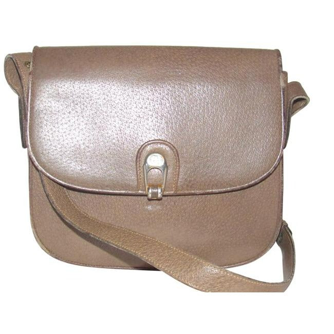 Gucci   Brown Leather With Black Flecks Shoulder Bag