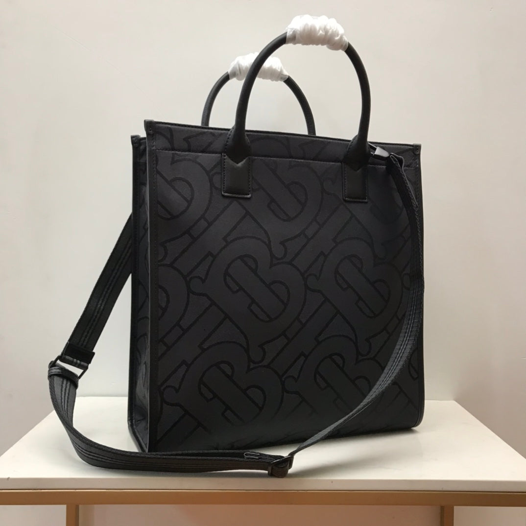 Top Quality Monogram Recycled Polyester Jacquard Tote Black For Women, Bags 14.8in/37.5cm